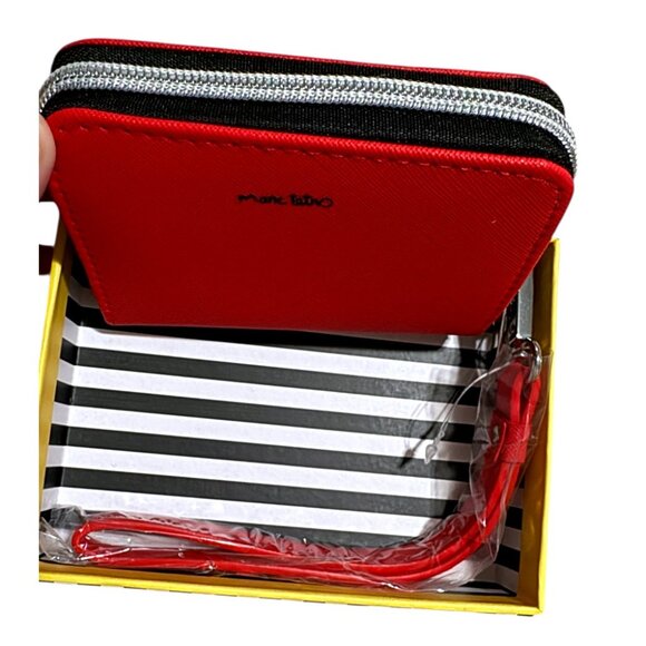 NWT Marc Tetro Red French Bulldog Dog Zip Wristlet Wallet Pouch Clutch - Picture 2 of 5